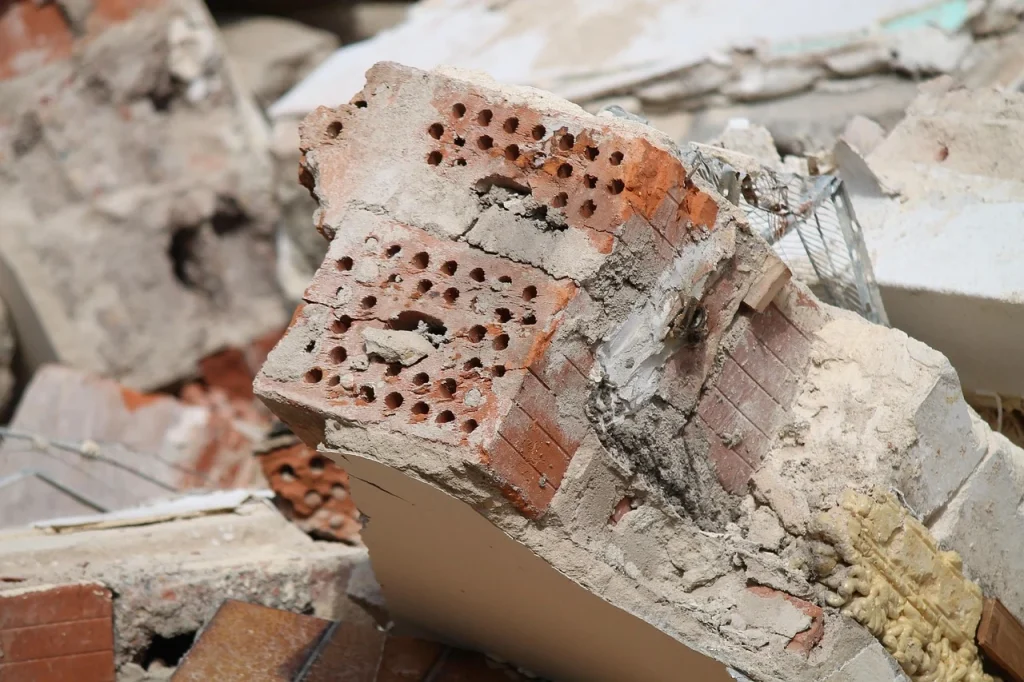 Broken Wall Construction Site
