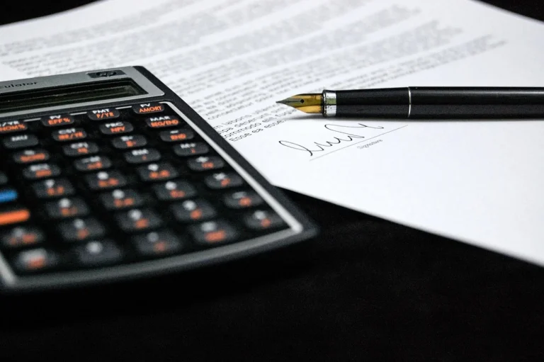 Calculator Money Contract Paper