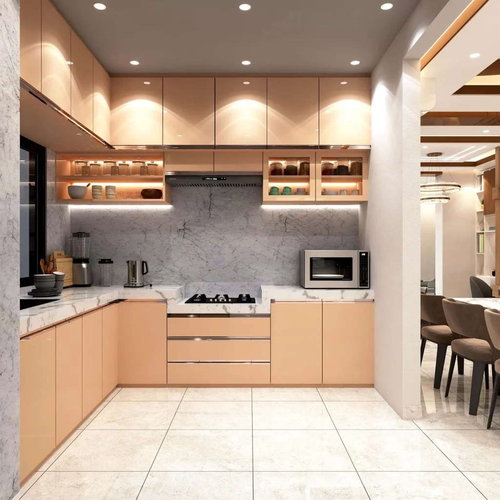 Marble Countertop Kitchen Cabinet