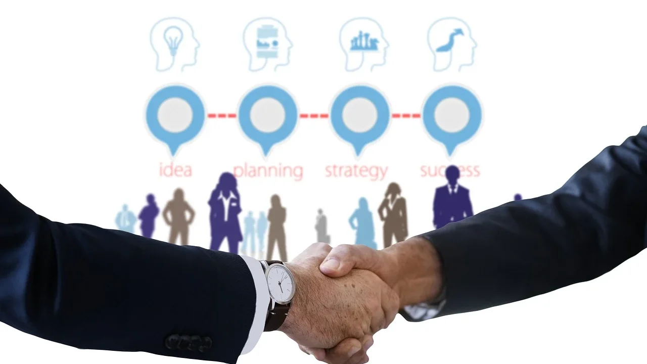 Construction Blueprint Handshake Agreement
