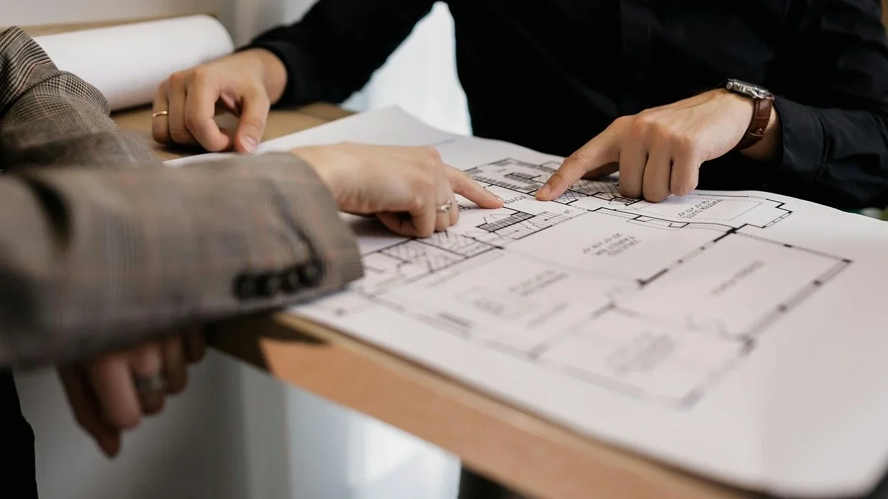 Construction Planning Blueprint Meeting