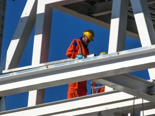 Construction Workers Installation Process Safety Equipment