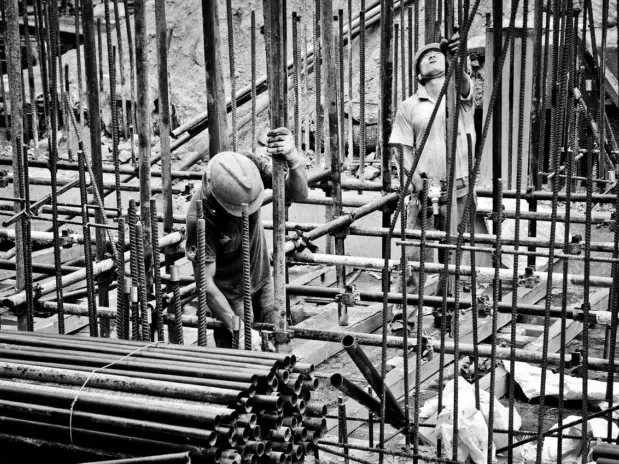Construction Process Workers Team On Site