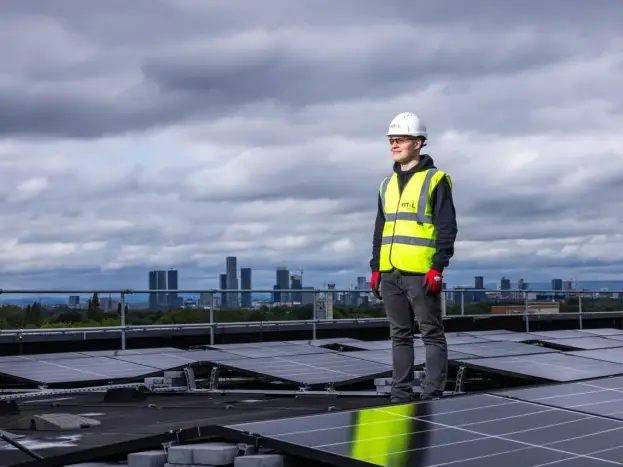 Construction Worker GRC Panel Installation
